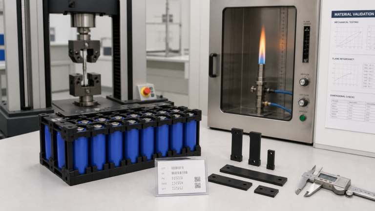 Flame-Retardant Cell-Holder Material Validation